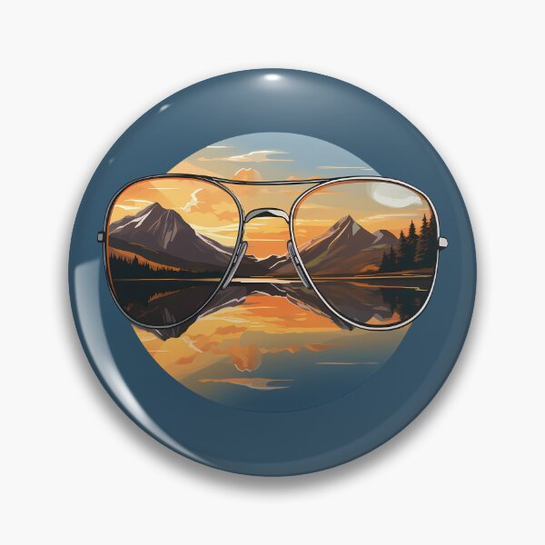 Item preview, Silver Aviator Sunglasses Mountain Sunset Serenity Statement Shades designed and sold by meganohm.