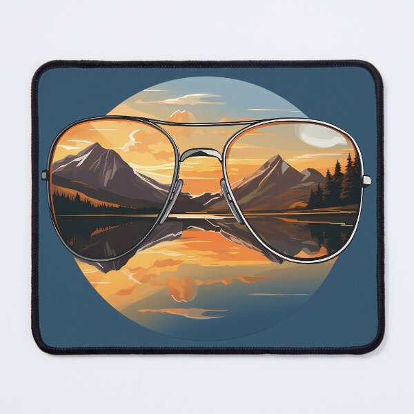 Item preview, Silver Aviator Sunglasses Mountain Sunset Serenity Statement Shades designed and sold by meganohm.