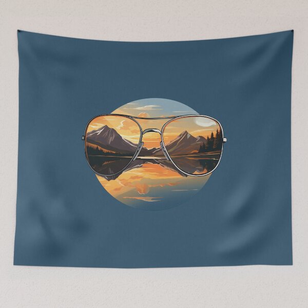 Item preview, Silver Aviator Sunglasses Mountain Sunset Serenity Statement Shades designed and sold by meganohm.