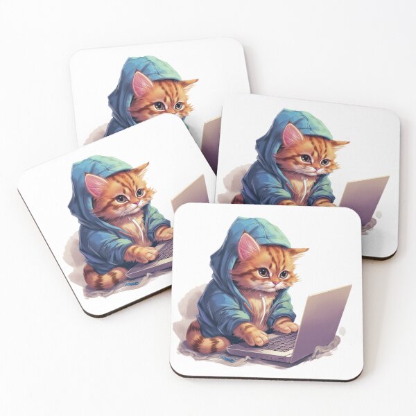 Item preview, Cute kitty on the computer designed and sold by Gilpro Designs.