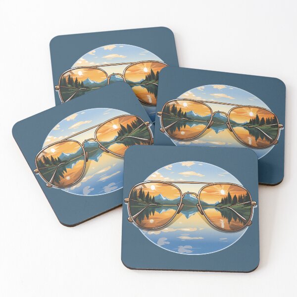 Item preview, Gold Aviator Sunglasses Tranquil Mountain Lake Calm Nature designed and sold by meganohm.
