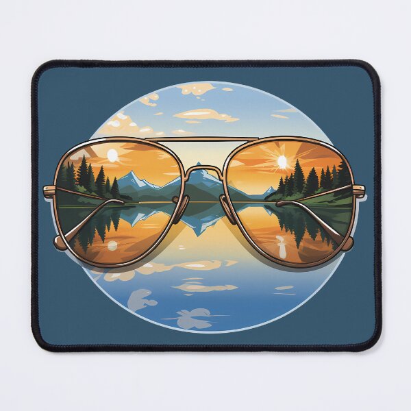 Item preview, Gold Aviator Sunglasses Tranquil Mountain Lake Calm Nature designed and sold by meganohm.