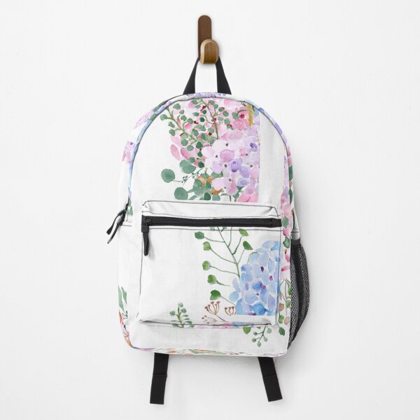 Item preview, botanical monogram alphabet K hydrangea flowers hand painted designed and sold by ColorandColor.