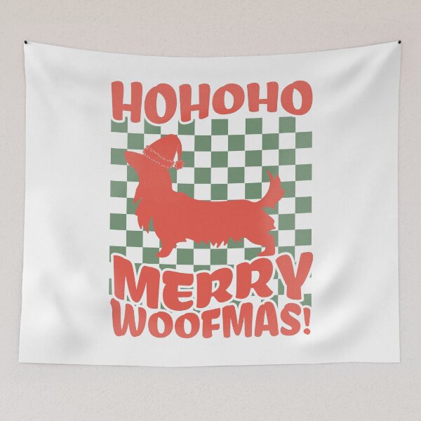 Item preview, Long Haired Dachshund Merry Christmas designed and sold by Hic21.