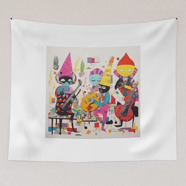 Item preview, Four creatures jamming jazz designed and sold by RalNix.