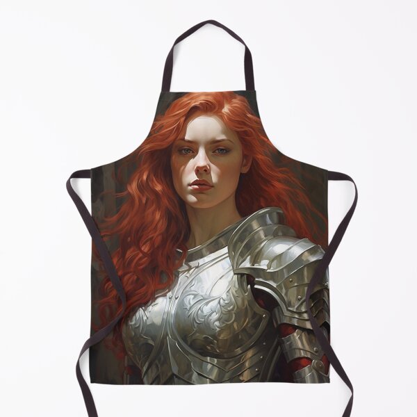 Item preview, Redhead Knight wearing Silver Armour - Art Nouveau Style designed and sold by ArtNouveauChic.
