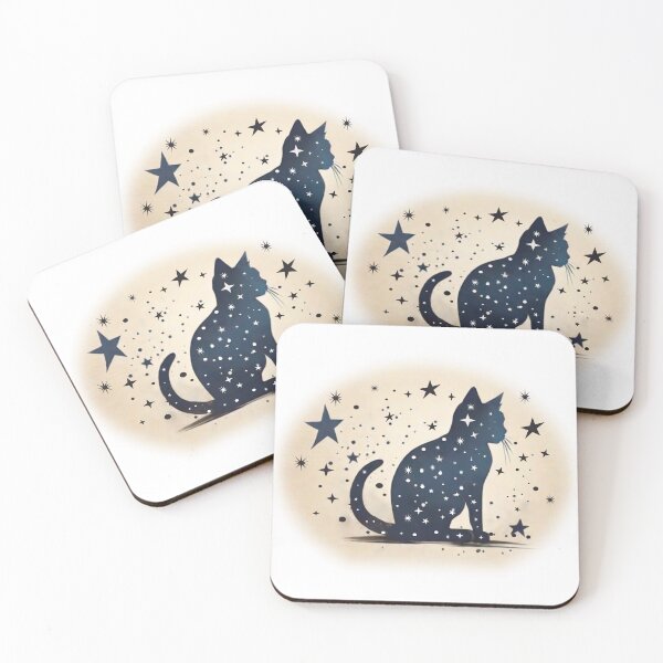 Item preview, Abstract cat full of stars designed and sold by Mahilis.