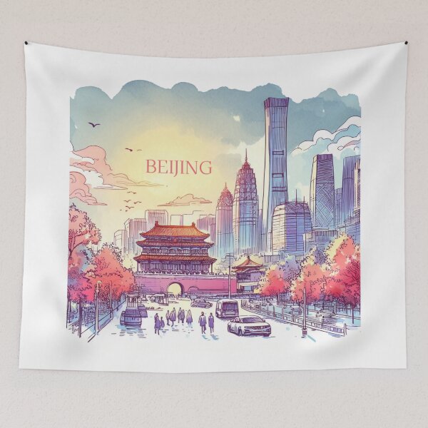 Item preview, Beijing China Watercolor Illustration designed and sold by PaintMeWorld.