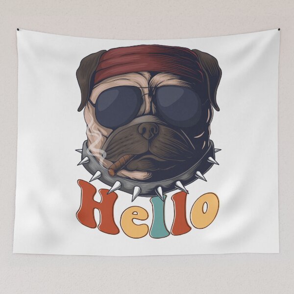 Item preview, Funny bulldog saying hello designed and sold by amaria56.