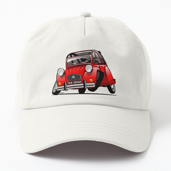 Aperçu de l'œuvre 2CV caricaturale rouge créée et vendue par car2oonz.