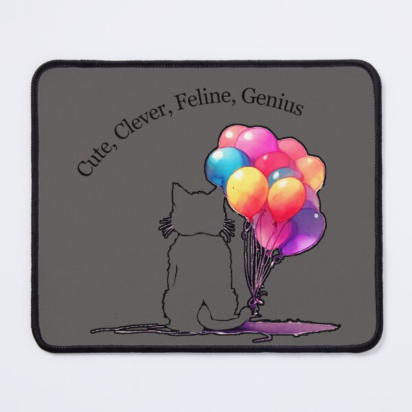 Item preview, A feline friend enjoying a balloon-filled celebration designed and sold by NiRia Spot.