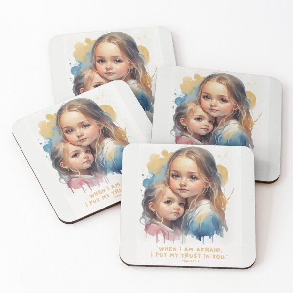 Item preview, 2024 Yeartext “When I am afraid, I put my trust in you.”​~Psalm 56:3 Young Beautiful Blond Sisters designed and sold by EveryGoodGift.