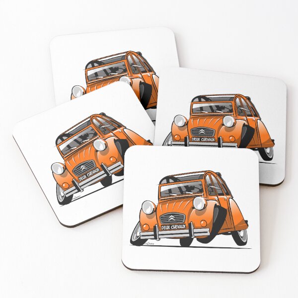 Item preview, 2CV caricature orange designed and sold by car2oonz.