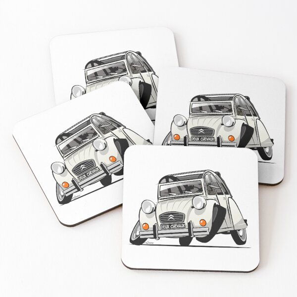 Item preview, 2CV caricature white designed and sold by car2oonz.