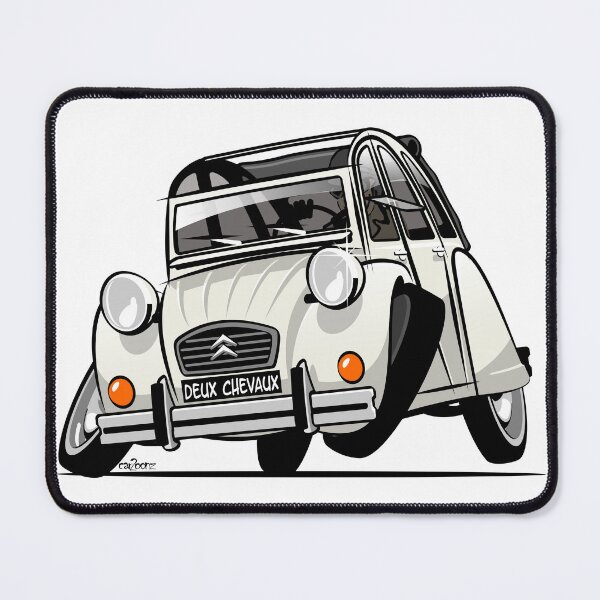 Item preview, 2CV caricature white designed and sold by car2oonz.