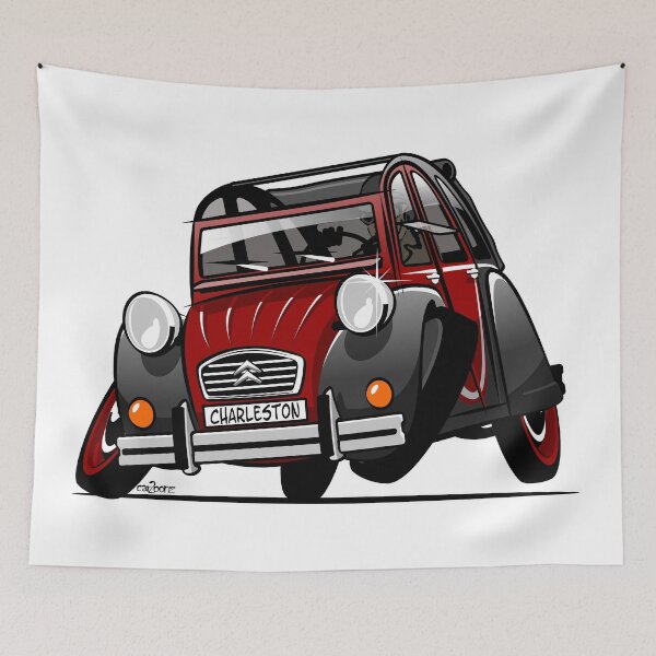 Item preview, 2CV caricature Charleston red designed and sold by car2oonz.