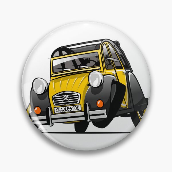Item preview, 2CV caricature Charleston yellow designed and sold by car2oonz.