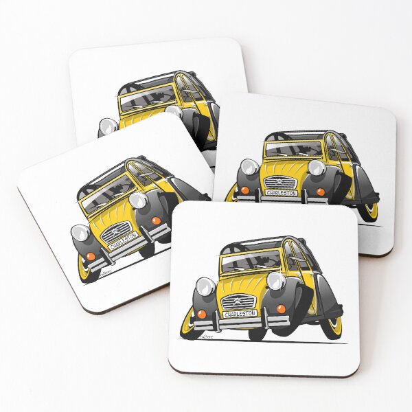 Item preview, 2CV caricature Charleston yellow designed and sold by car2oonz.