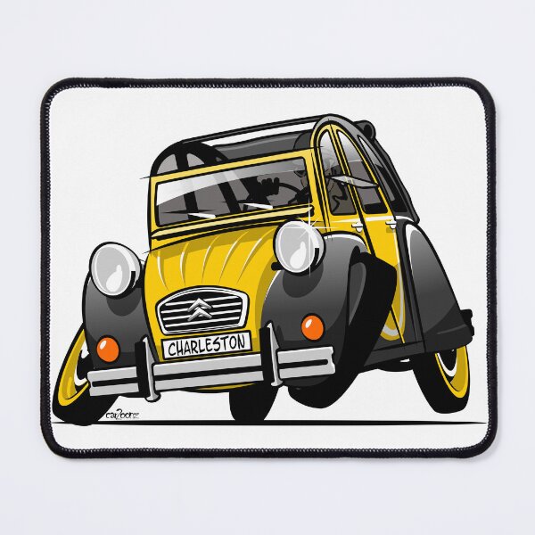Item preview, 2CV caricature Charleston yellow designed and sold by car2oonz.