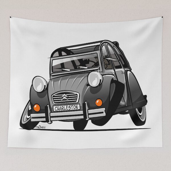 Item preview, 2CV caricature Charleston grey designed and sold by car2oonz.