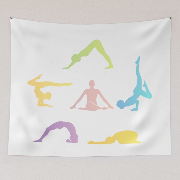 Item preview, Colorful silhouette of yoga positions designed and sold by Shawlin Islam.