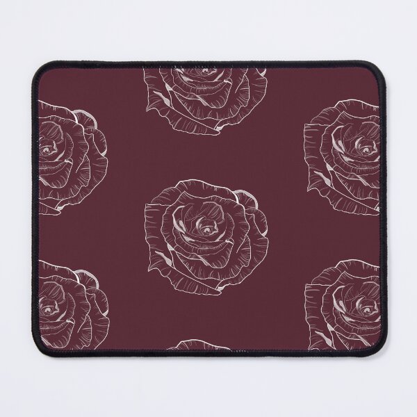Item preview, White rose drawing, maroon background designed and sold by katelynroseart1.