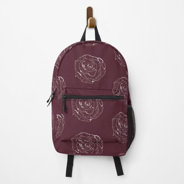 Item preview, White rose drawing, maroon background designed and sold by katelynroseart1.
