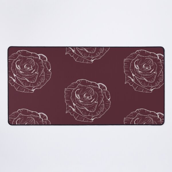 Item preview, White rose drawing, maroon background designed and sold by katelynroseart1.