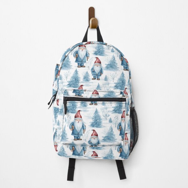 Item preview, Whimsical Gnomes Blue Christmas Trees designed and sold by pawmad.
