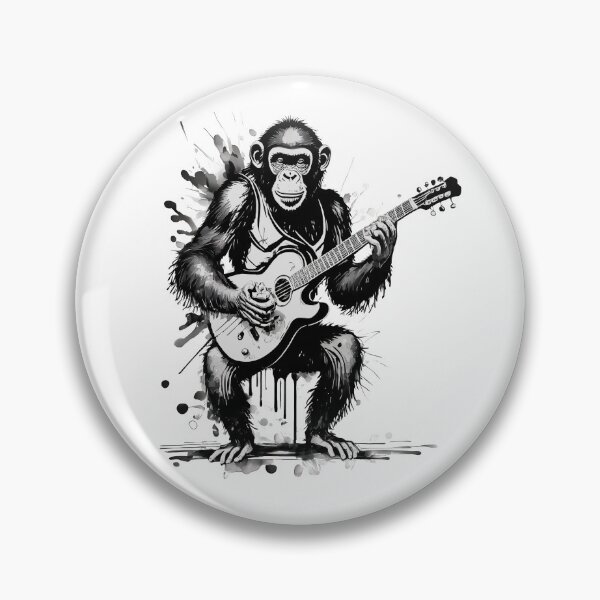Aperçu de l'œuvre Chimpanzé jouant de la guitare créée et vendue par SW-Graphics.