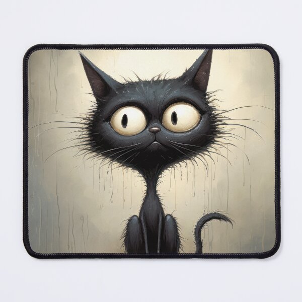 Item preview, Cartoon cat in the rain designed and sold by Pixelartistin.