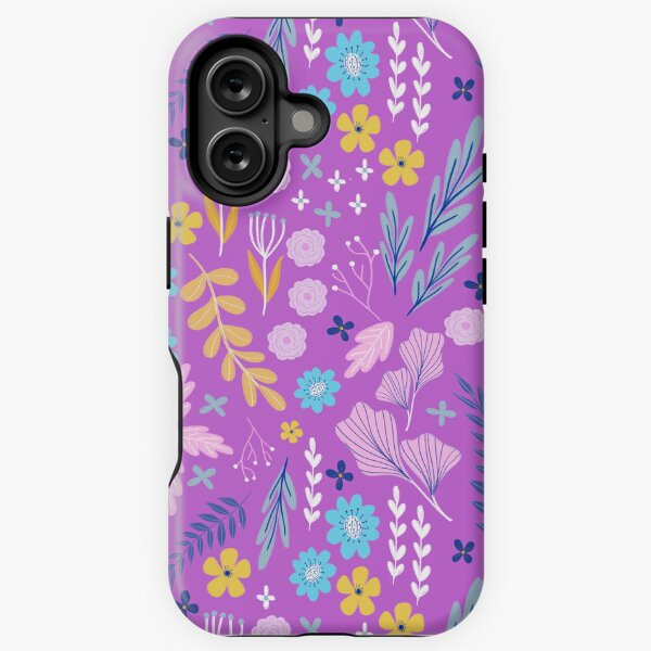 Purple floral pattern iPhone Tough Case