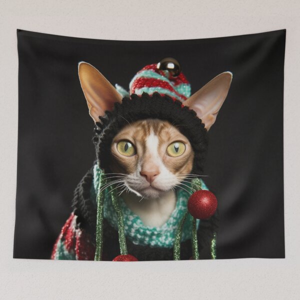 Item preview, Christmas Cornish Rex Feeling Festive designed and sold by ZenEverAI.