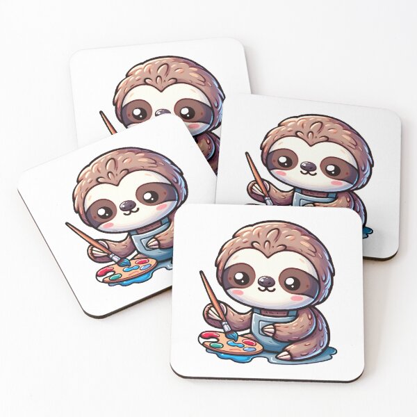 Item preview, Creative Sloth Painter with Colorful Palette designed and sold by UmbrellaStudio1.