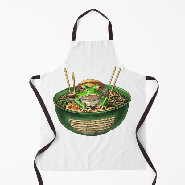 Item preview, Frog eating noodles""Noodle Noshing Amphibians: A Playful Take on Frog Culinary Delights" designed and sold by Obinne.