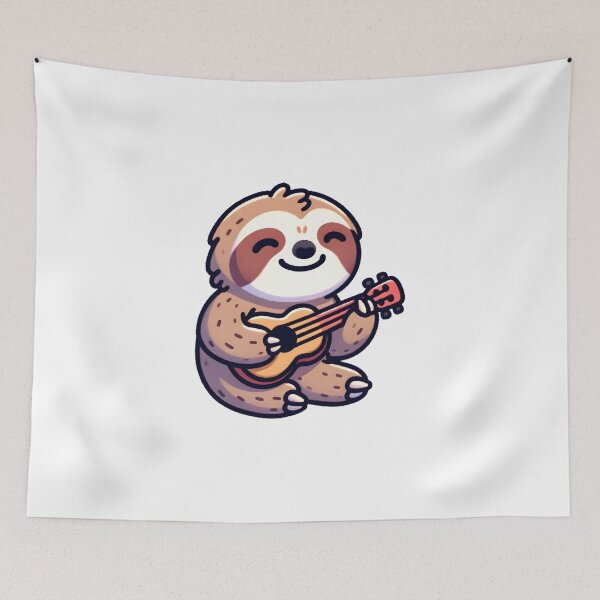 Item preview, Delighted Sloth Playing Ukulele designed and sold by UmbrellaStudio1.