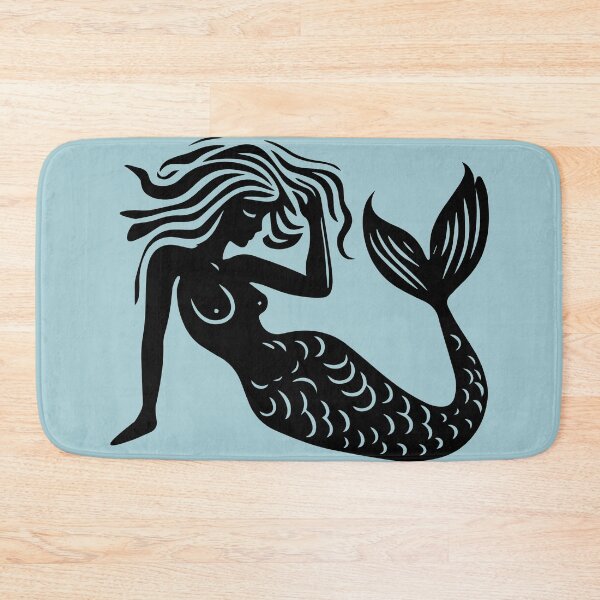 Item preview, Woodcut Mermaid  designed and sold by Texterns.