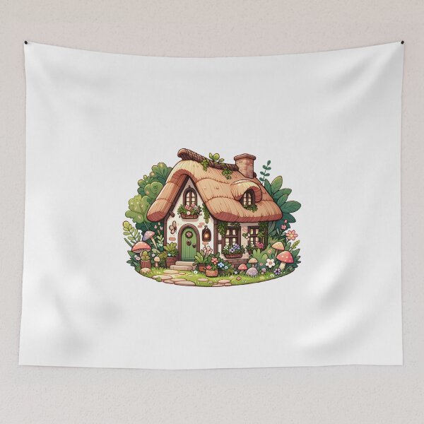 Item preview, Enchanted Cottage in a Whimsical Garden designed and sold by UmbrellaStudio1.