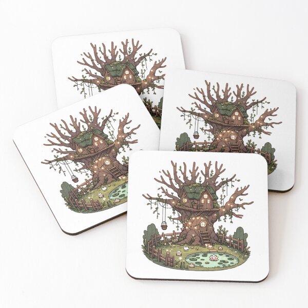 Item preview, Enchanting Treehouse Retreat by the Pond designed and sold by UmbrellaStudio1.