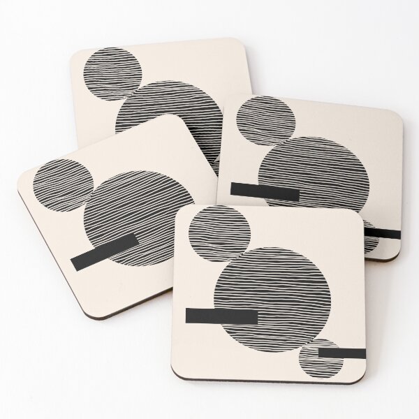 Item preview, Circular Wave Black Cream designed and sold by ArtFabric.