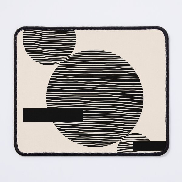 Item preview, Circular Wave Black Cream designed and sold by ArtFabric.