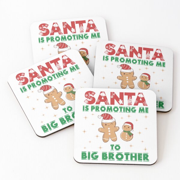 Item preview, Santa is Promoting Me to Big Brother - Baby Sibling Pregnancy Announcement (Red and Green Text) designed and sold by Spiprinto.