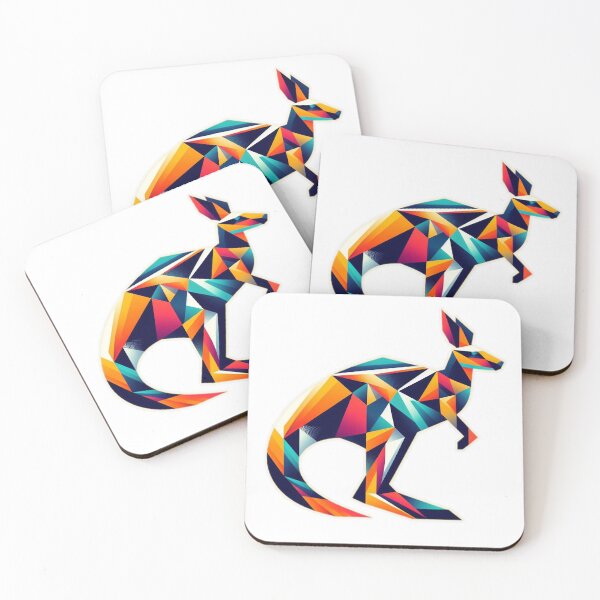 Item preview, Abstract Geometric Shapes Kangaroo - Modern Australian Wildlife Inspired Design designed and sold by wildstraya.