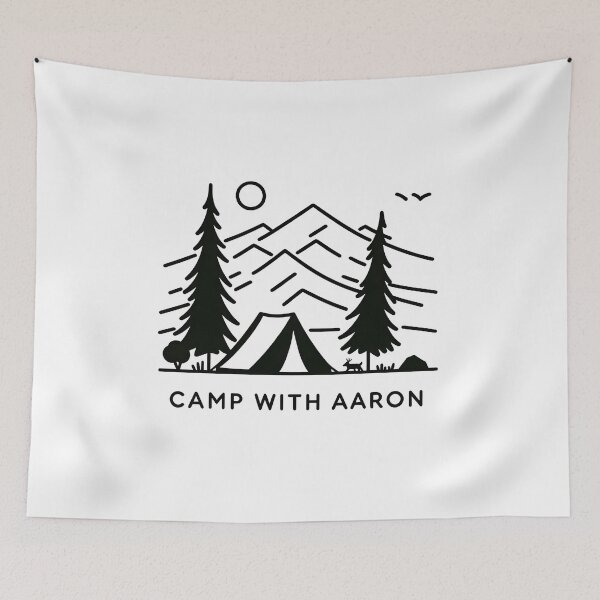 Item preview, Camp with Aaron Minimalist Line Art designed and sold by KNAA.