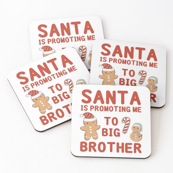 Item preview, Santa is Promoting Me to Big Brother - Baby Sibling Pregnancy Announcement (Red Text) 3 designed and sold by Spiprinto.