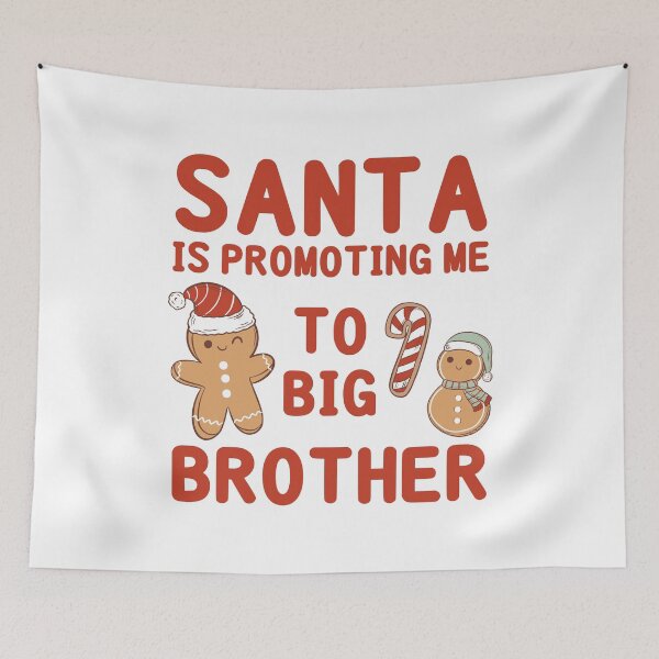 Item preview, Santa is Promoting Me to Big Brother - Baby Sibling Pregnancy Announcement (Red Text) 3 designed and sold by Spiprinto.