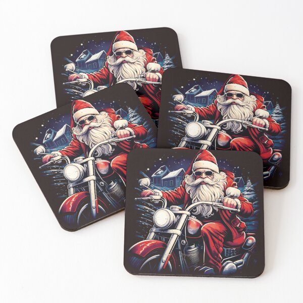 Item preview, Christmas T-shirt Santa Claus on Motorcycle designed and sold by PrintyArts.