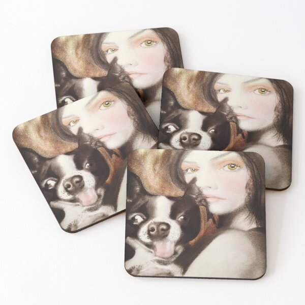 Item preview, Famke Boston Terrier Fantasy Surreal Art Portrait designed and sold by Loulieart.