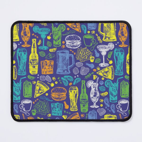 Item preview, Vector sketched bar pub drinks and food seamless repeat pattern designed and sold by jamiesoondesign.
