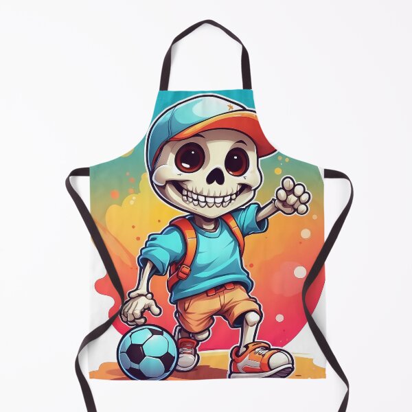 Item preview, cute cartoon skull playing soccer. designed and sold by wplamkung.